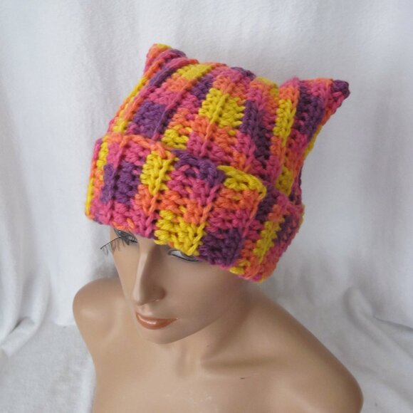 Multicolor Cat Ear Beanie - Picture 1 of 9
